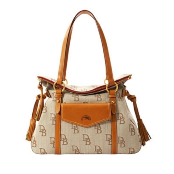 Dooney Bourke Smith Bag Canvas DB Logo Florentine Tote - Picture 1 of 8